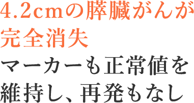 膵体部に4.2cmあったがんが消失